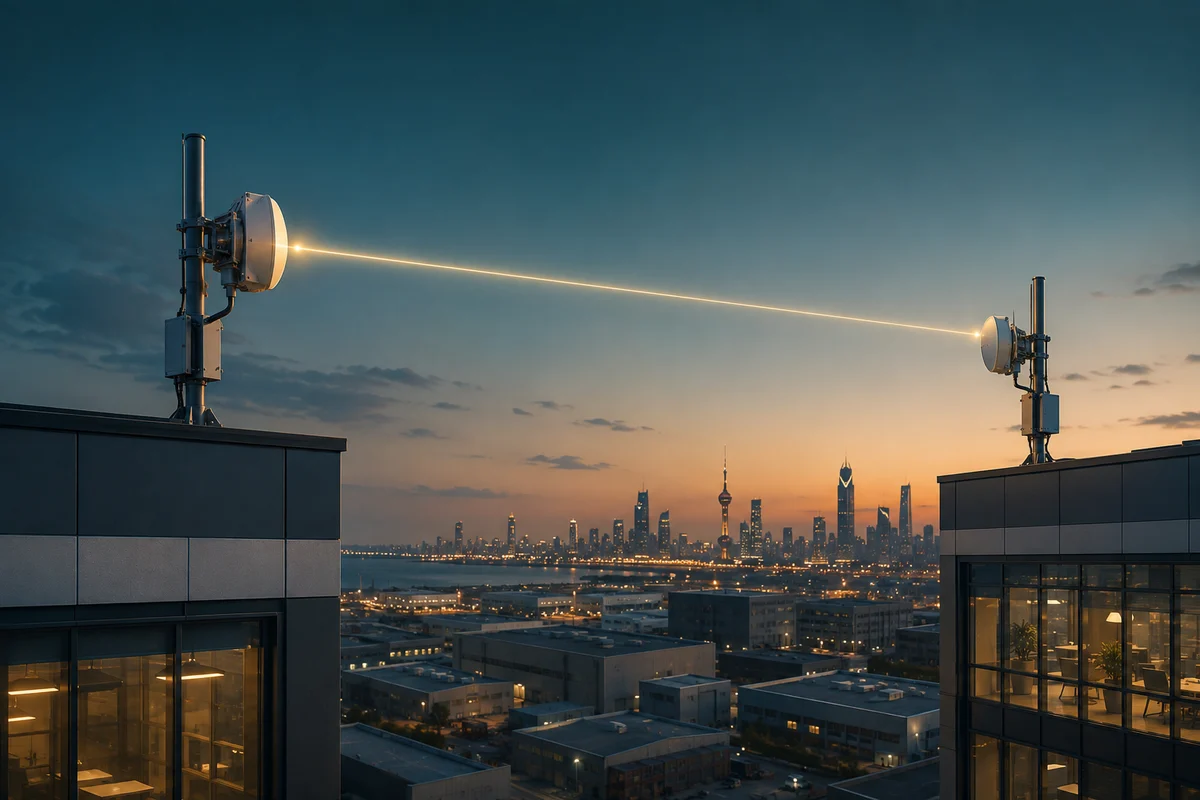Point-to-point microwave link between two commercial buildings in Kuwait